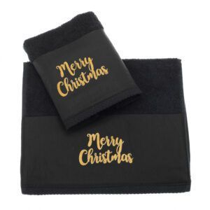 Μαύρες χριστουγεννιάτικες πετσέτες